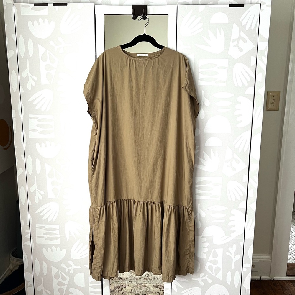 Black Crane Box Dress in Clay, XS/S